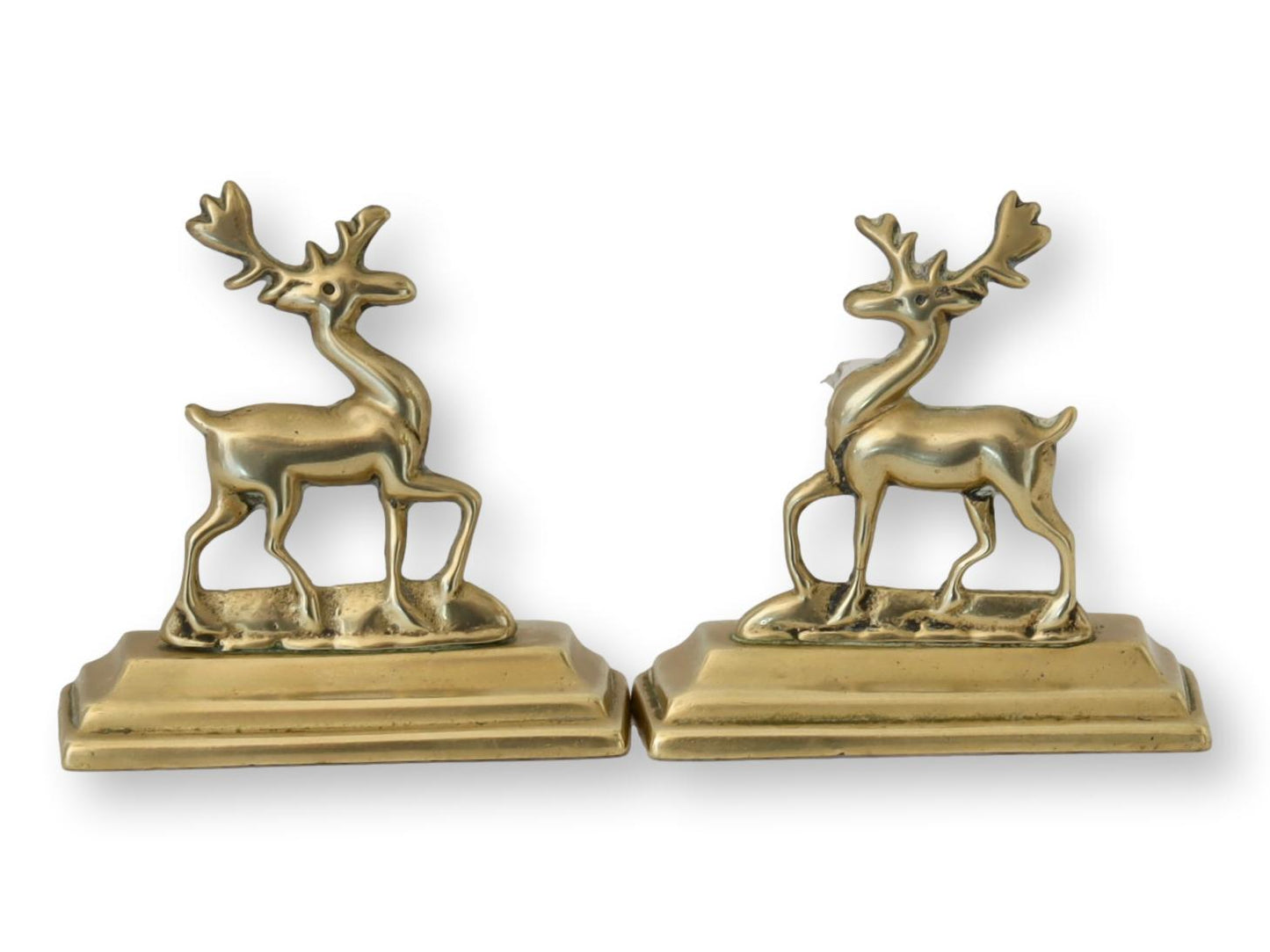 Antique English Deer Fireplace Ornaments