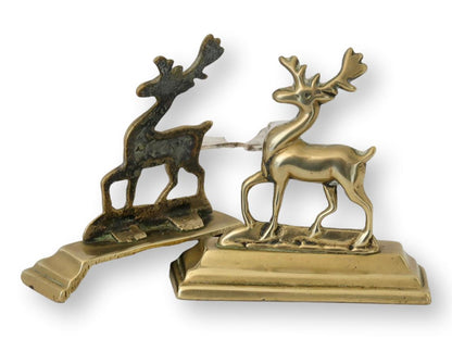 Antique English Deer Fireplace Ornaments