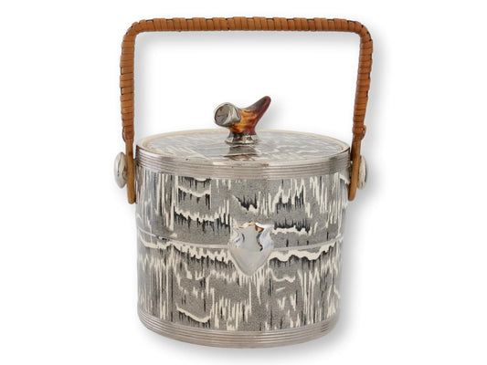 1930s Silver Shield Faux Bois Ice Bucket