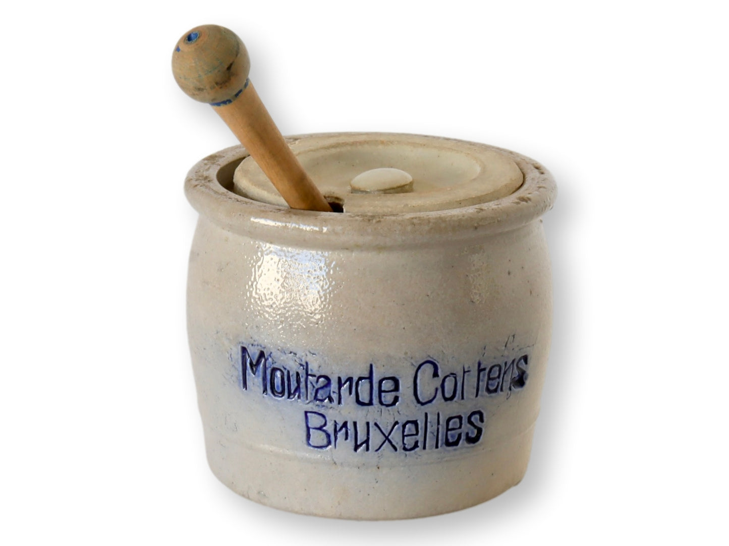 Antique Belgian Stoneware Mustard Pot w/ Spoon – Bruxelles