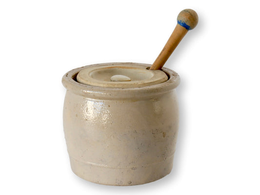 Antique Belgian Stoneware Mustard Pot w/ Spoon – Bruxelles