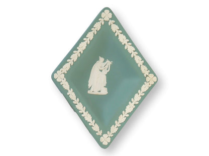 Wedgwood Rare Teal Jasperware Diamond Trinket Dish