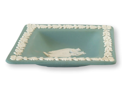 Wedgwood Rare Teal Jasperware Diamond Trinket Dish
