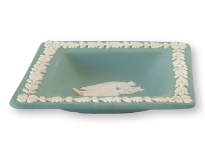 Wedgwood Rare Teal Jasperware Diamond Trinket Dish