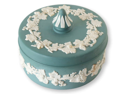 Wedgwood Teal Jasperware Lidded Trinket Box