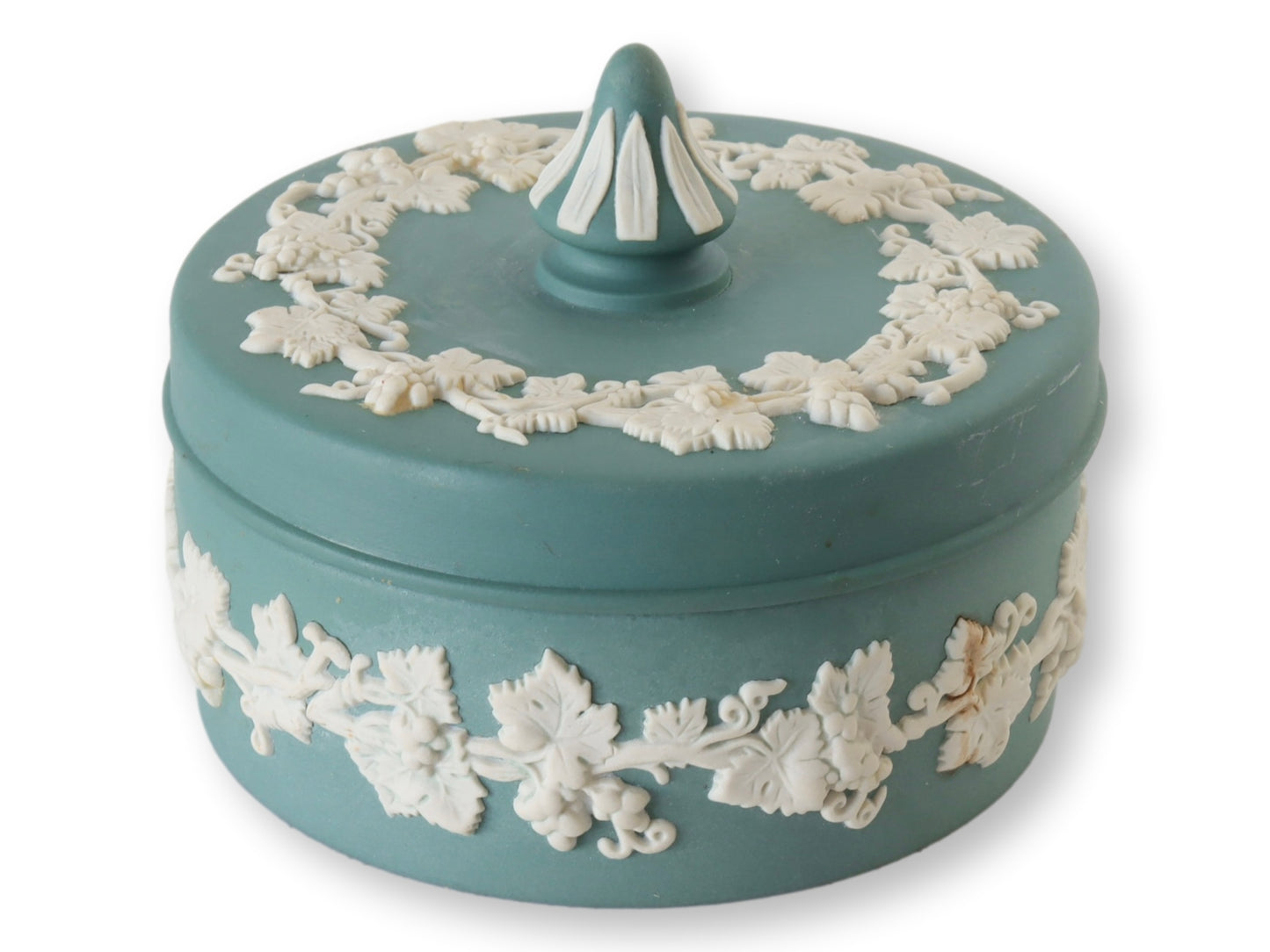 Wedgwood Teal Jasperware Lidded Trinket Box