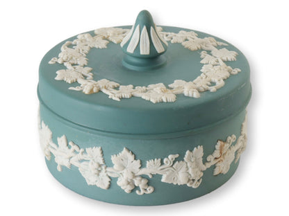 Wedgwood Teal Jasperware Lidded Trinket Box