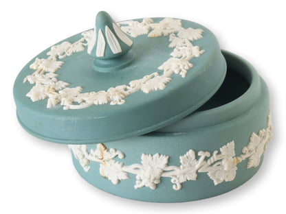 Wedgwood Teal Jasperware Lidded Trinket Box