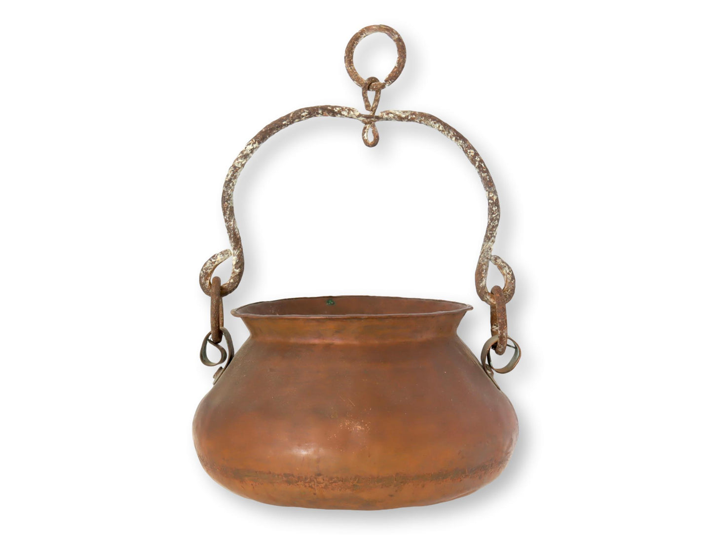 Antique French Hanging Copper Planter