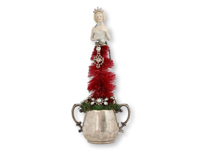 Antique Beauty Queen Jeweled Bottle Brush Tree
