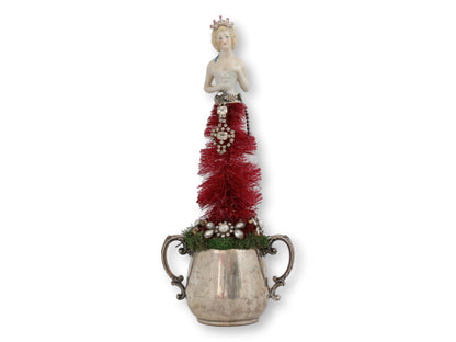 Antique Beauty Queen Jeweled Bottle Brush Tree