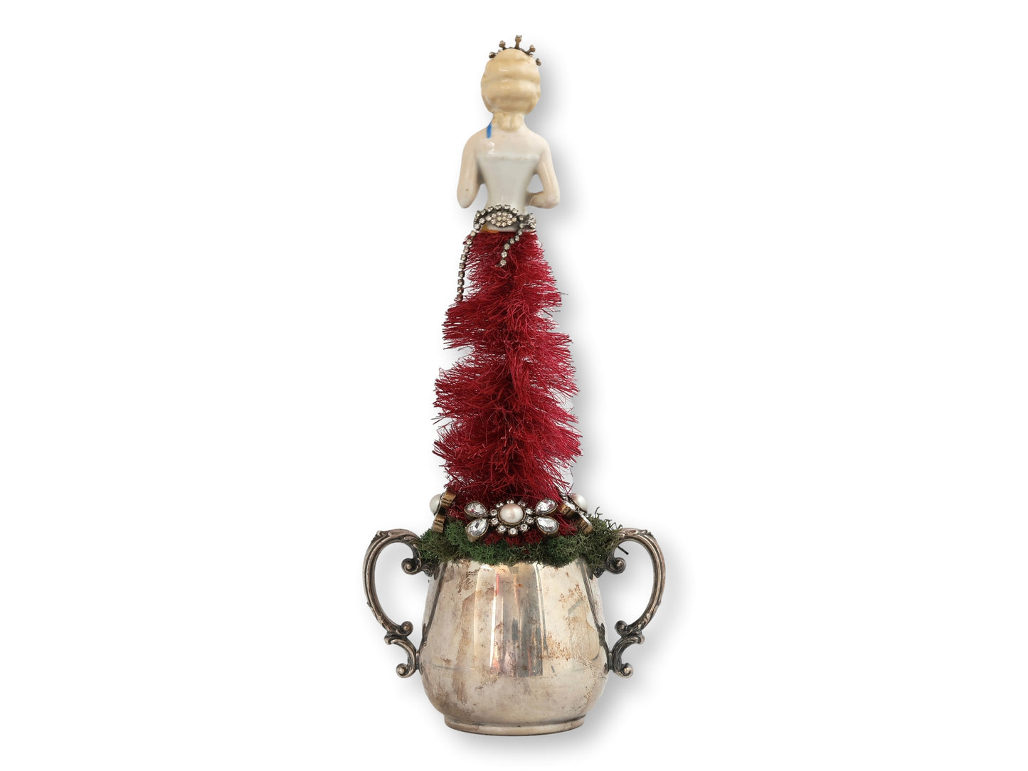 Antique Beauty Queen Jeweled Bottle Brush Tree