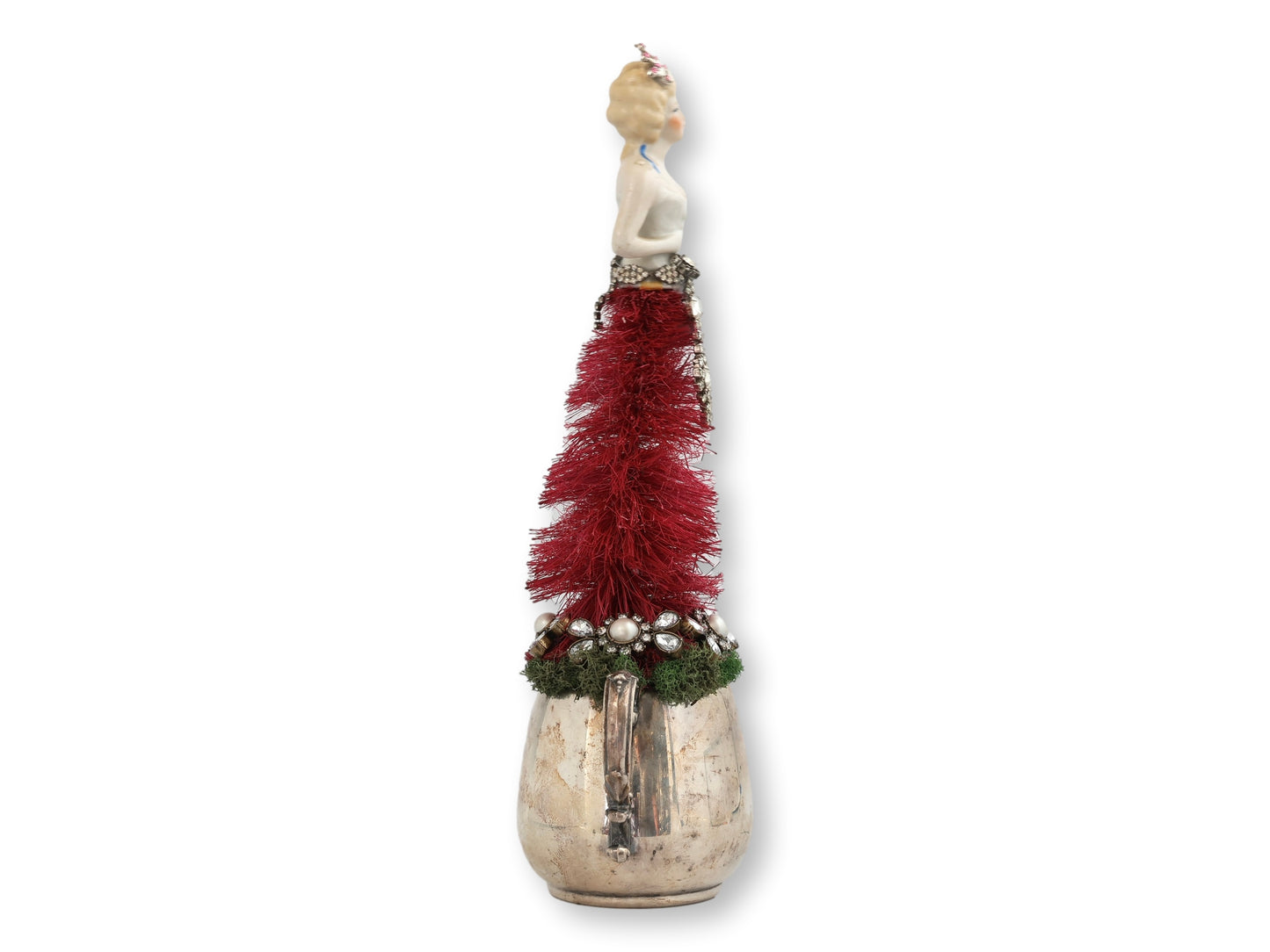 Antique Beauty Queen Jeweled Bottle Brush Tree