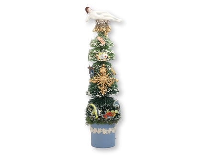 Starlet of the Sea Holiday Bottle Brush Tree w/ Wedgwood Pot