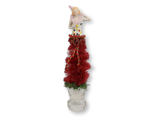 Antique Follies Pierrot Bottle Brush Tree w/ Waterford Base