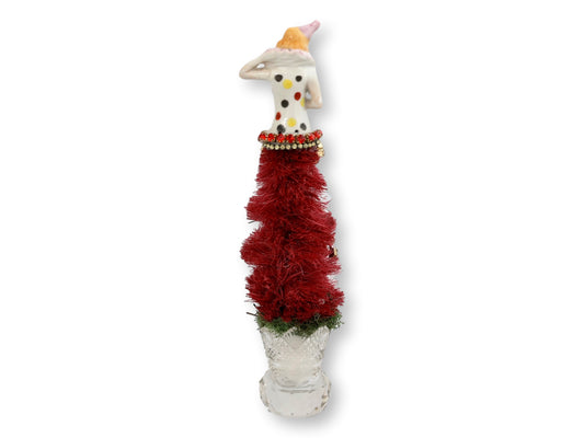 Antique Follies Pierrot Bottle Brush Tree w/ Waterford Base