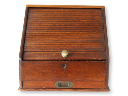 Antique Tabletop Roll Top Desk Organizer