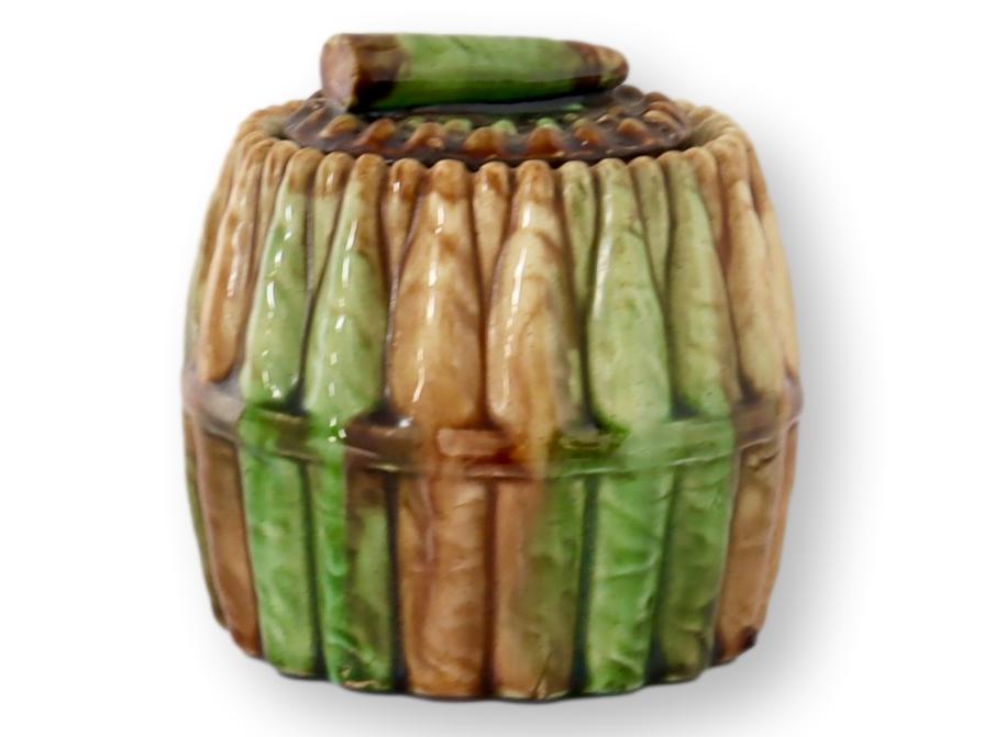 Antique English Majolica Tobacco Jar / Humidor