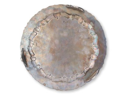 Antique Sheffield Silver-Plate Salver w/ Monogram