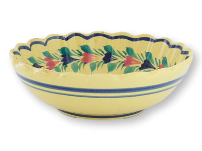 French Quimper Faience Bowl w/Yellow Glaze