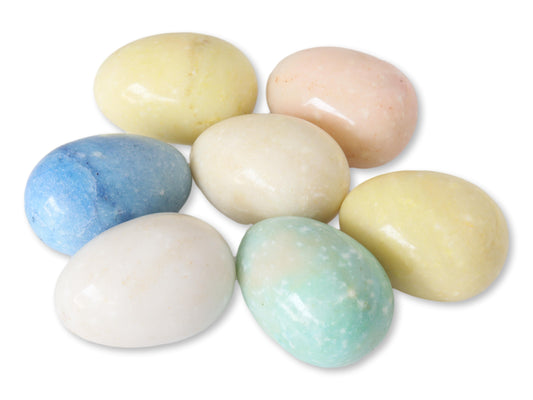Midcentury Italian Polished Alabaster Easter Eggs