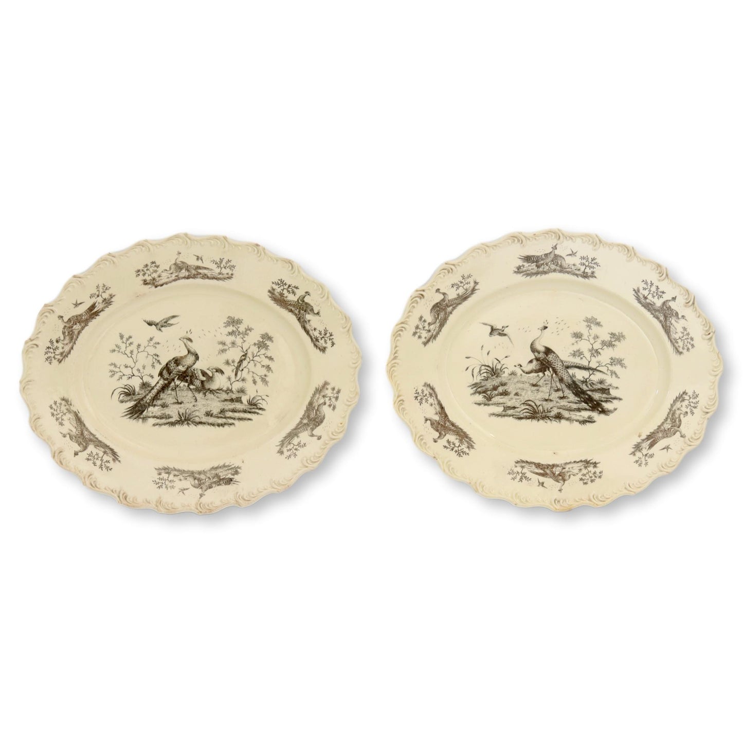 Antique French Creamware Serving Dishes