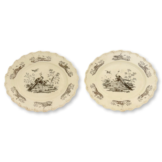 Antique French Creamware Serving Dishes