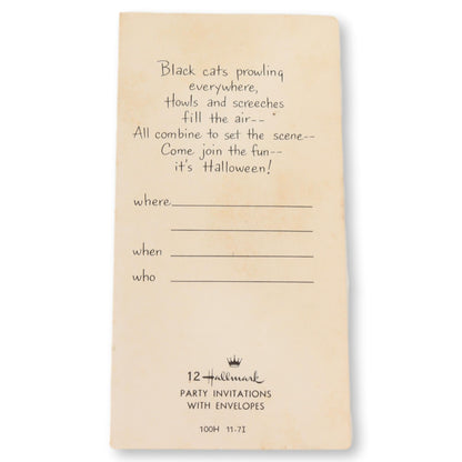 1960s Hallmark Halloween Party Invitations, S/6