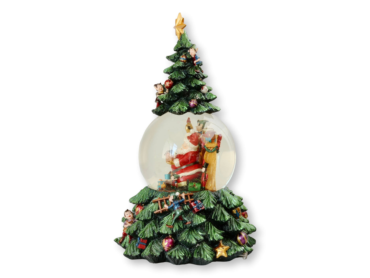 Christopher Radko “Santa’s Helper” Extra-Large Musical Snow Globe Tree – 2002