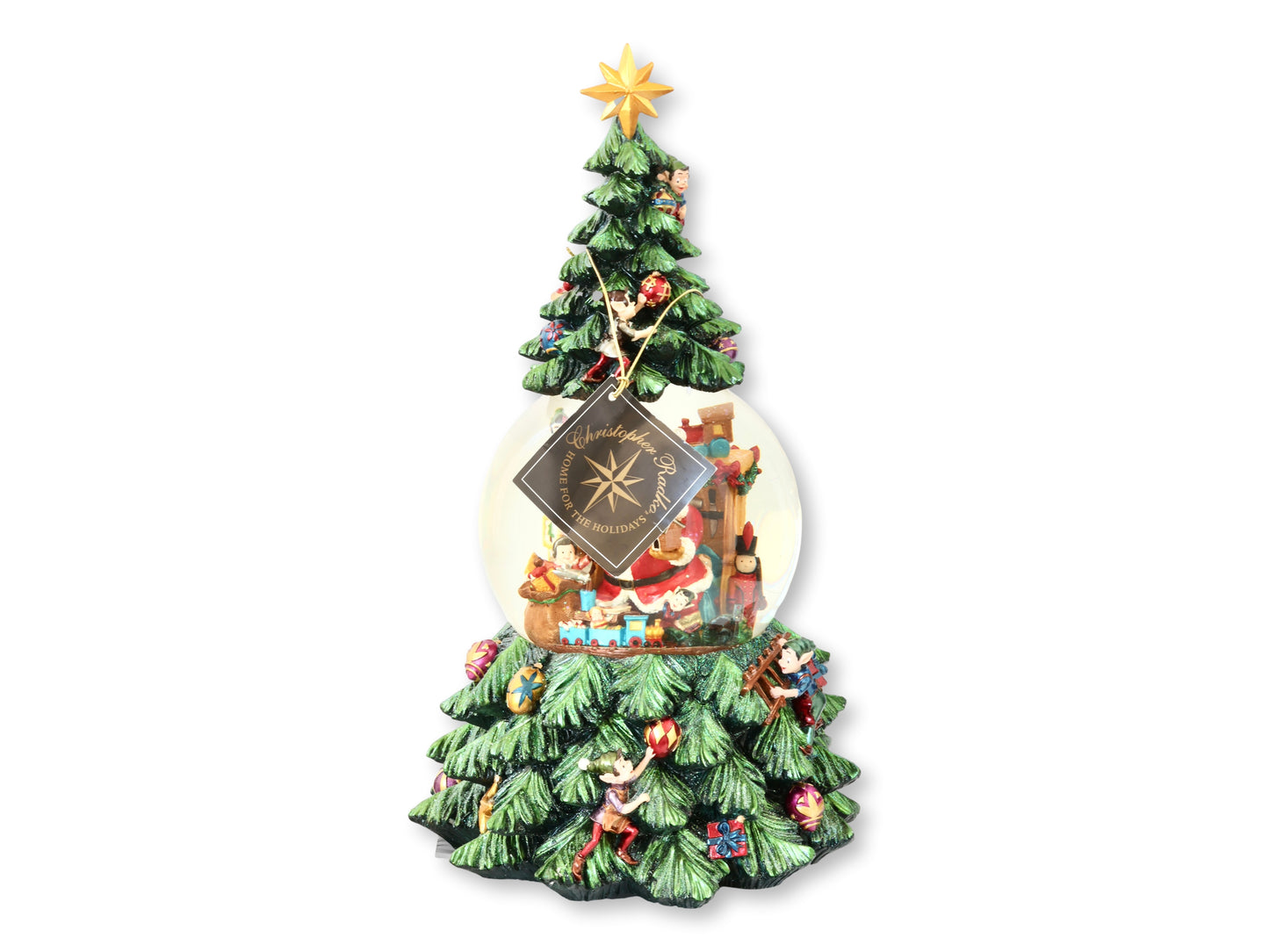 Christopher Radko “Santa’s Helper” Extra-Large Musical Snow Globe Tree – 2002