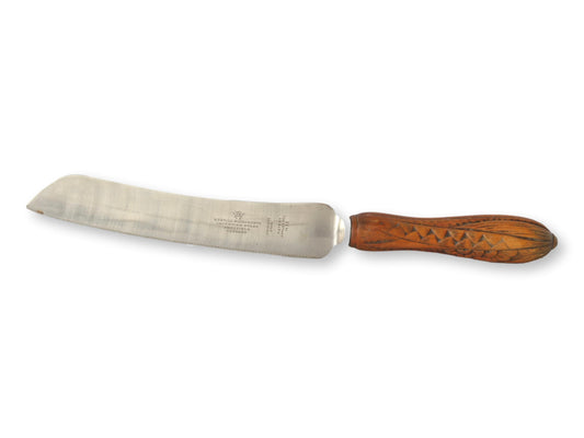 Vintage Sheffield & Carved Wood Bread Knife