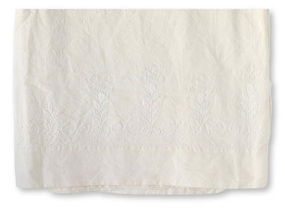 Antique French "B R" Monogrammed Linen Tablecloth - 69" x 41.5"