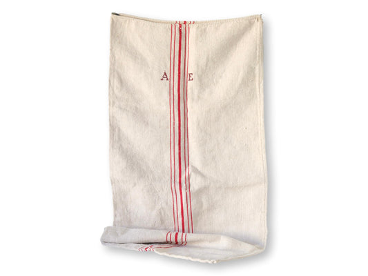 1920s French "AE" Monogramed Laundry Bag
