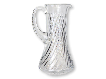 Vintage Swirled Cut Crystal Beverage Pitcher