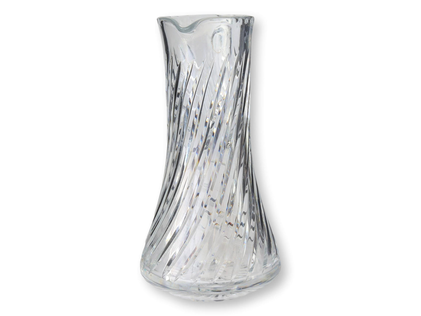 Vintage Swirled Cut Crystal Beverage Pitcher