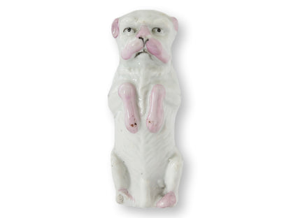 Antique Porcelain Begging Pug Dog
