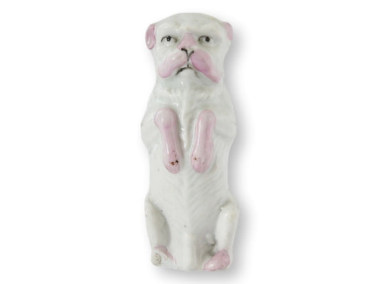 Antique Porcelain Begging Pug Dog
