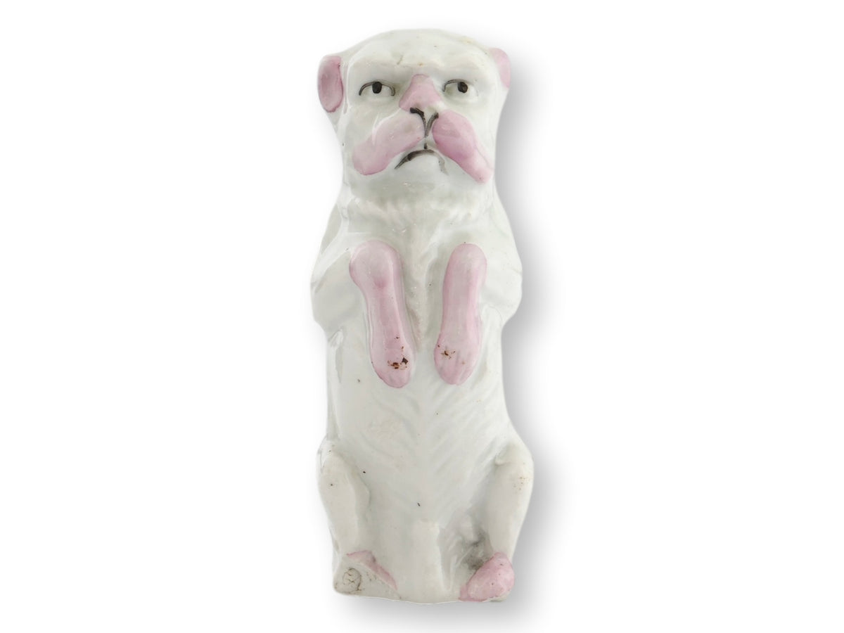 Antique Porcelain Begging Pug Dog