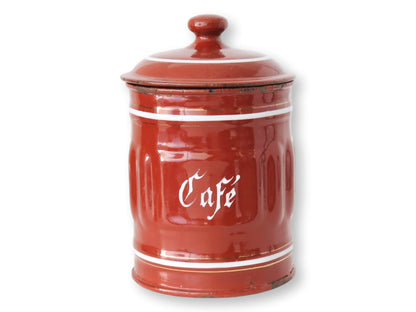 1940s French Enamel Coffee Canister Set