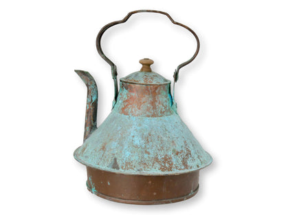 Vintage Copper Verdigris Kettle