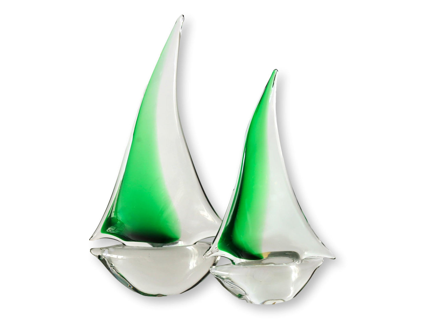 Vintage Murano Glass Sailboats, a Pair