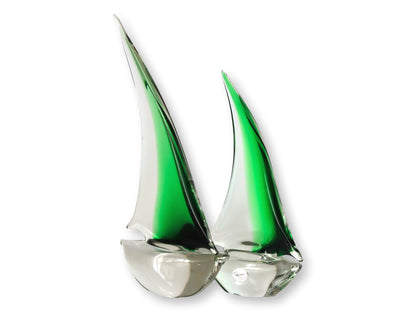 Vintage Murano Glass Sailboats, a Pair