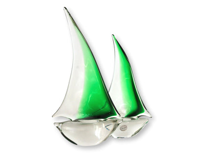Vintage Murano Glass Sailboats, a Pair