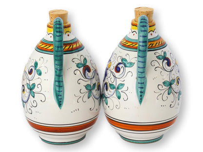 Italian Faience Vinegar & Oil Bottles