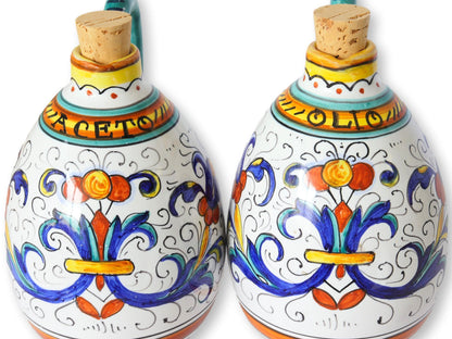 Italian Faience Vinegar & Oil Bottles