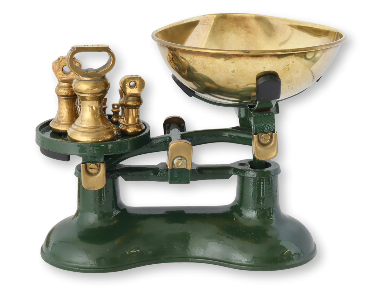 Midcentury English Cast Iron & Brass Balance Scale