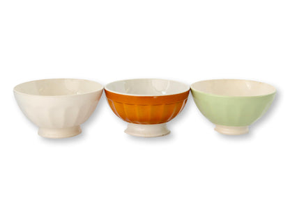 Vintage French Café Au Lait Bowls, Set of 3