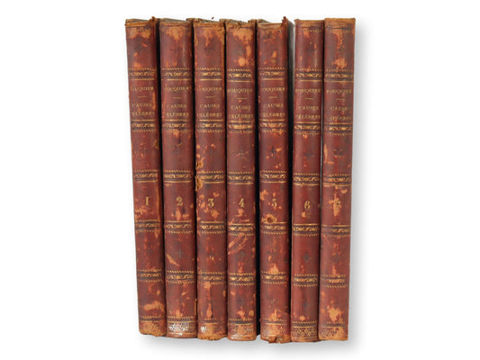 1860s Red Bound French Books, Set of 7