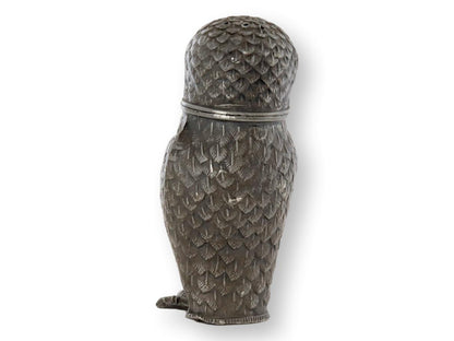 Antique Pewter Figural Owl Pepper Pot