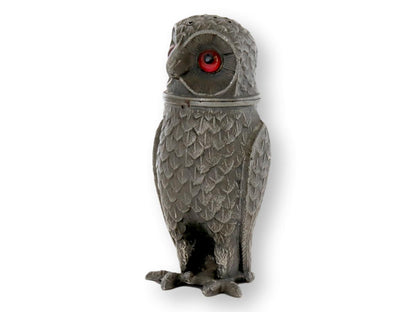 Antique Pewter Figural Owl Pepper Pot